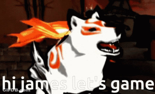 Dog Saying Hi James Let's Game GIF