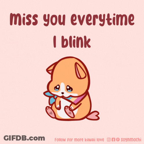 Dog Saying Miss You Everytime I Blink GIF