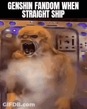 Dog Screaming Genshin Fandom When Straight Ship GIF