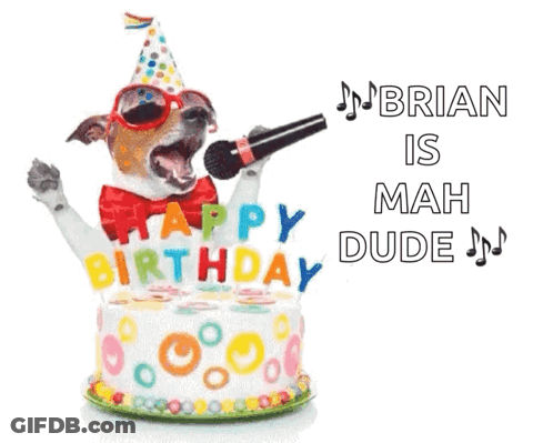 Dog Singing Into Microphone At Happy Birthday Cake GIF