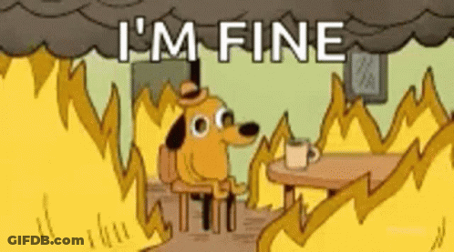Dog Sitting At 3D Printer Saying It's Fine GIF