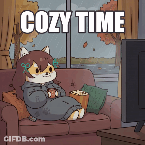 Dog Sitting On Couch Eating Popcorn GIF