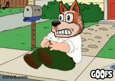 Dog Sitting On Sidewalk Saying Goofs GIF