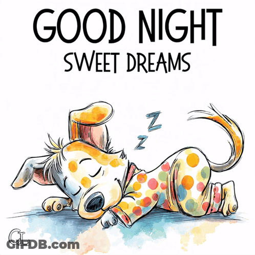 Dog Sleeping Good Night Sweet Dreams GIF