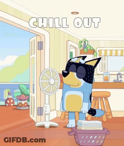 Dog Standing Next To Fan Chill Out GIF