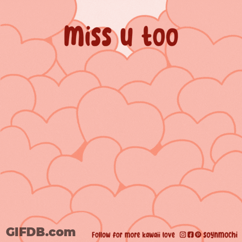 Dog Surrounded By Hearts Miss U Too GIF