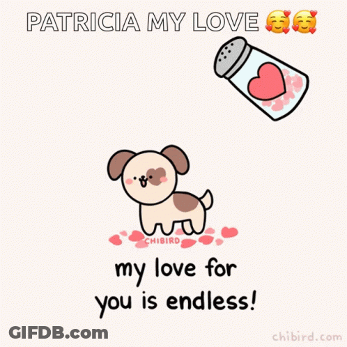 Dog Surrounded By Hearts Patricia My Love For You Is Endless GIF