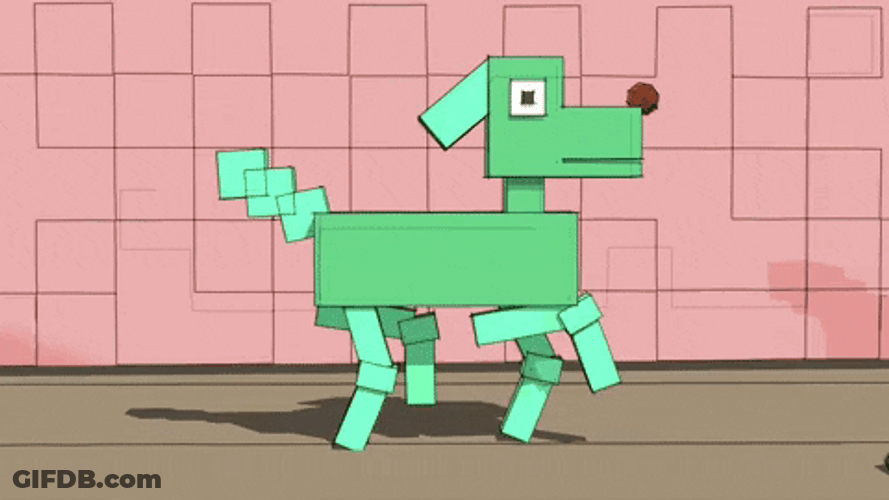 Dog Walking Cartoon Illustration GIF