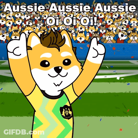 Dog Wearing Aussie Aussie Aussie Oi Oi Oi Jersey GIF