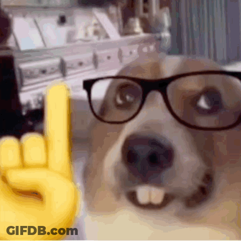 Dog Wearing Glasses Making Horn Sign GIF