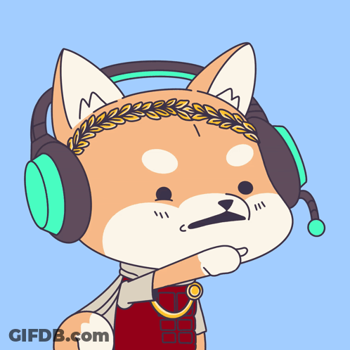 Dog Wearing Headphones And Laurel Wreath GIF