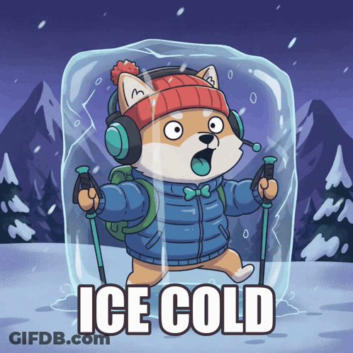 Dog Wearing Headphones Holding Hiking Poles GIF
