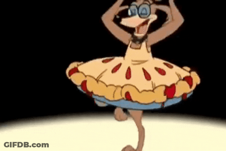 Dog Wearing Pie Dress Spinning GIF