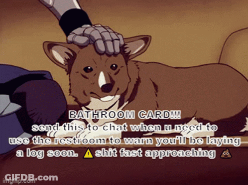 Dog With Bathroom Card GIF