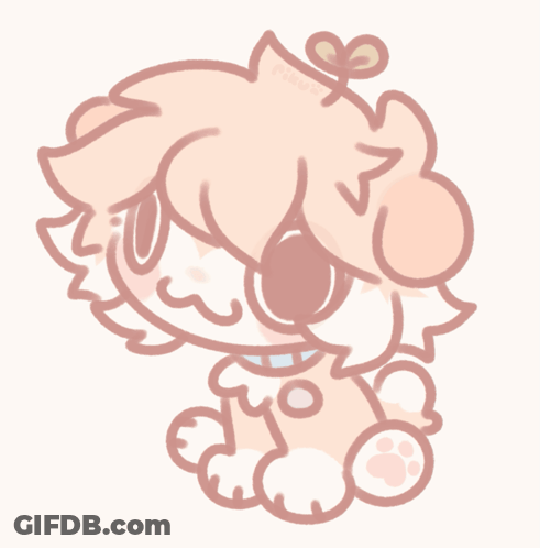 Dog With Collar And Paw Prints GIF