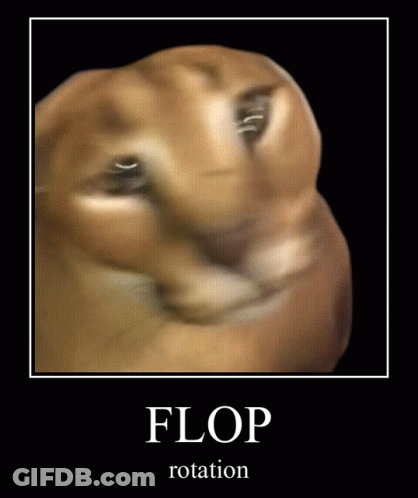Dog With Flop Rotation Text GIF