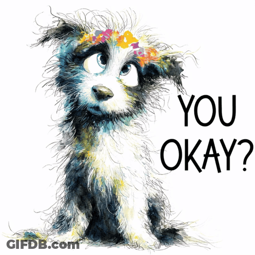 Dog With Flower Crown Saying You Okay GIF