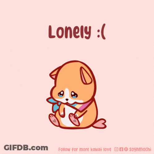 Dog With Lonely Text GIF
