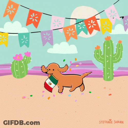 Dog With Mexican Flag Necklace GIF
