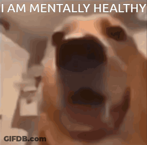 Dog With Mouth Open Saying I Am Mentally Healthy GIF