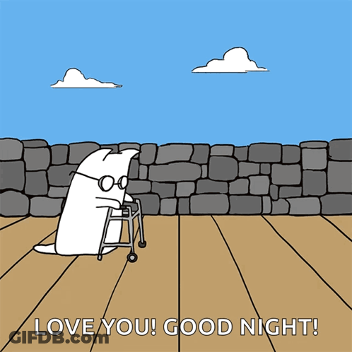 Dog With Walker And Turtle Saying Love You Good Night GIF