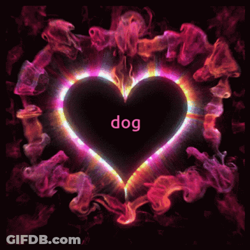 Dog Word Inside Moving Heart GIF