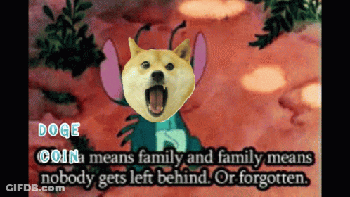 Doge Coin Means Family And Family Means Nobody Gets Left Behind Or Forgotten .. GIF