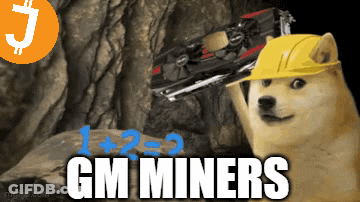 Doge Wearing Hard Hat Holding Gm Miners Device GIF
