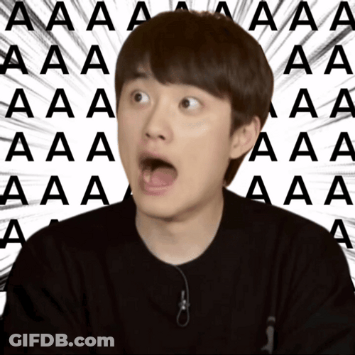 Doh Kyungsoo Shouting Letter A GIF