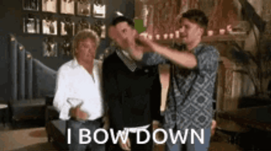 Doing A Fake Bow Down GIF