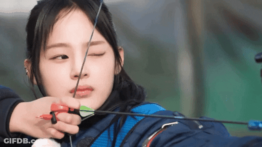 Doing Archery Korean Actress Minji GIF