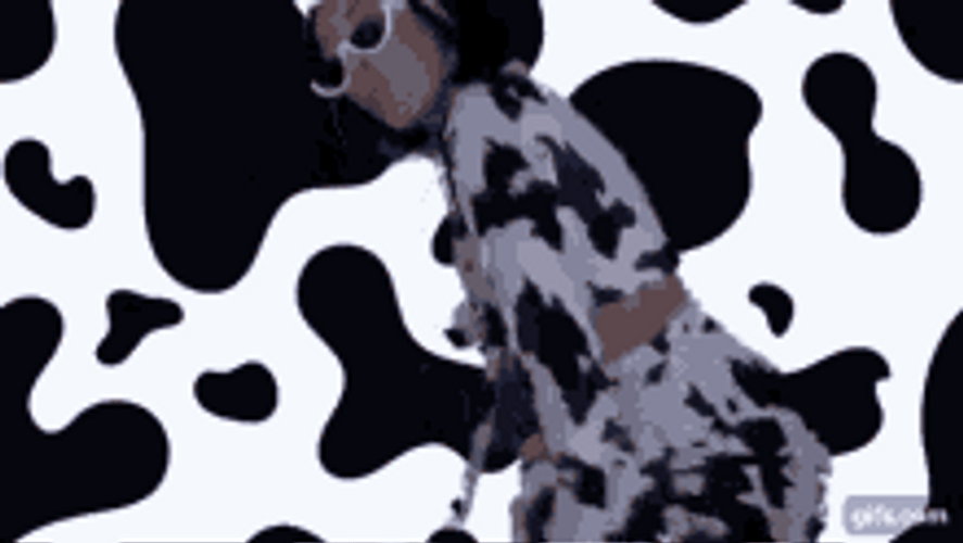 Doja Cat Cow-Inspired Outfit Twerk Dancing GIF