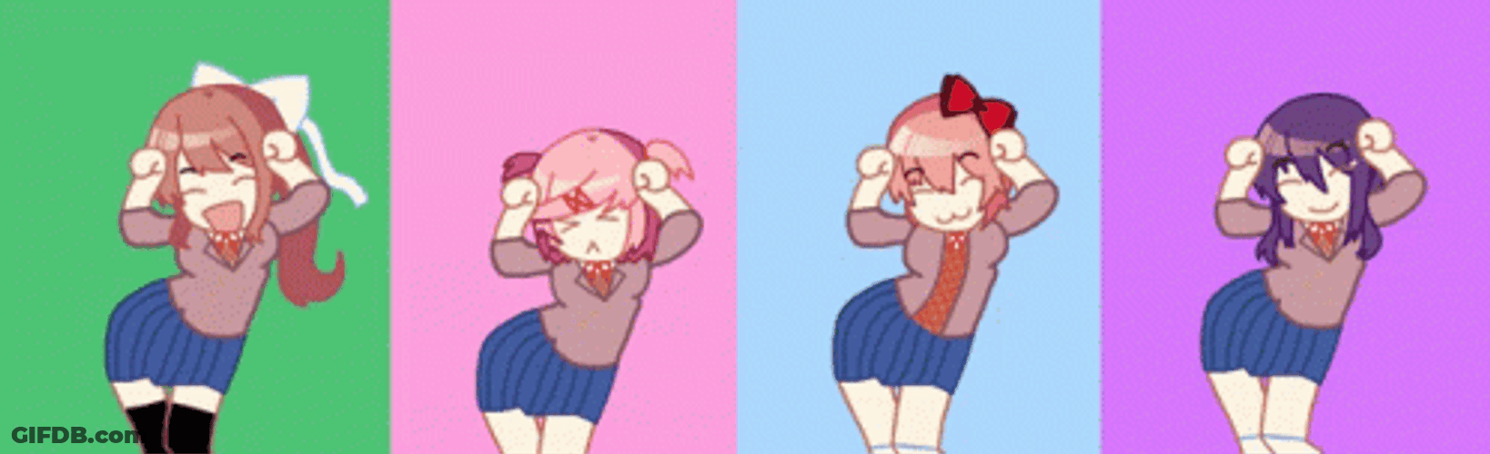 Doki Doki Literature Club Characters Caramelldansen GIF