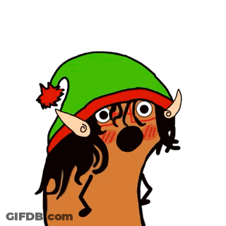 Doll Dressed As Elf On Wooden Table GIF