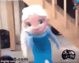 Doll Dressed As Elsa From Frozen Dancing GIF
