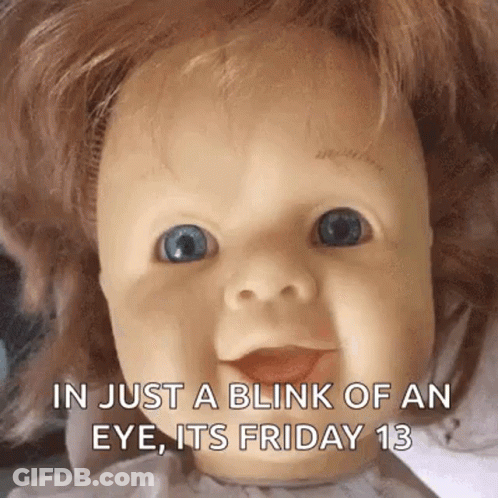 Doll Face Blinking Eye GIF