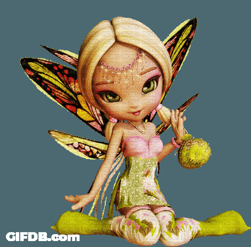 Doll Face Fairy Sitting GIF