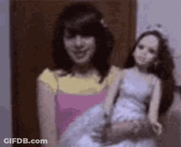 Doll Face Turn Around Funny Scary Surprise GIF