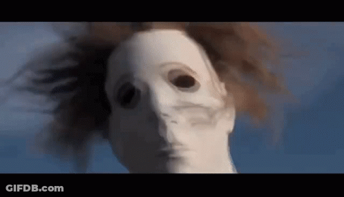 Doll Face With White Mask Close Up GIF