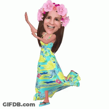Doll In Blue And Yellow Dress With Flower Crown GIF