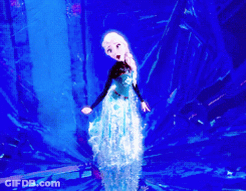 Doll In Blue Dress Dancing In Water GIF