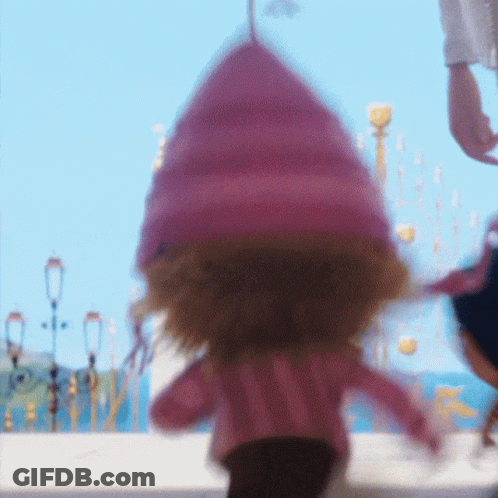 Doll In Pink Hat And Shirt Saying I'm A Girl GIF