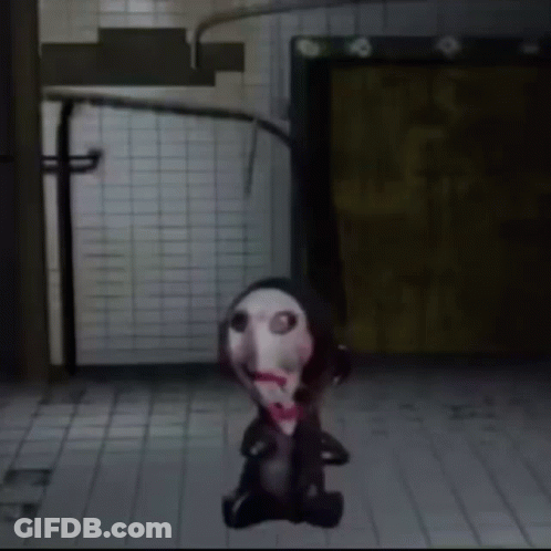 Doll With Bloody Face In Room GIF