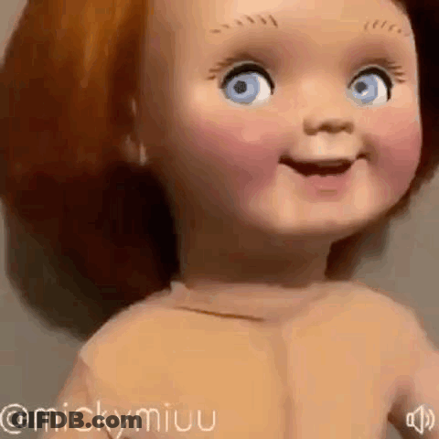 Doll With Blue Eyes And Red Hair GIF