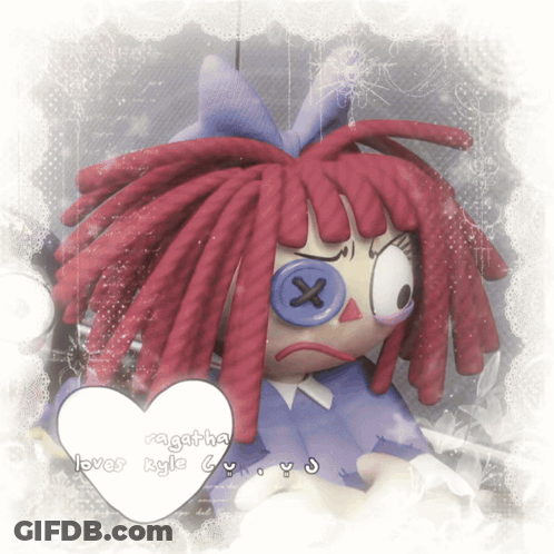 Doll With Heart Saying Agatha Loves Kyle GIF
