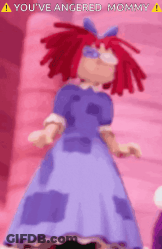Doll With Red Hair And Purple Dress Says You've Angered Mommy GIF
