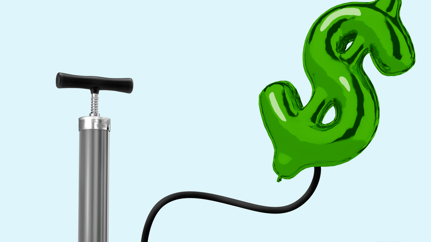 Dollar Balloon Inflation GIF