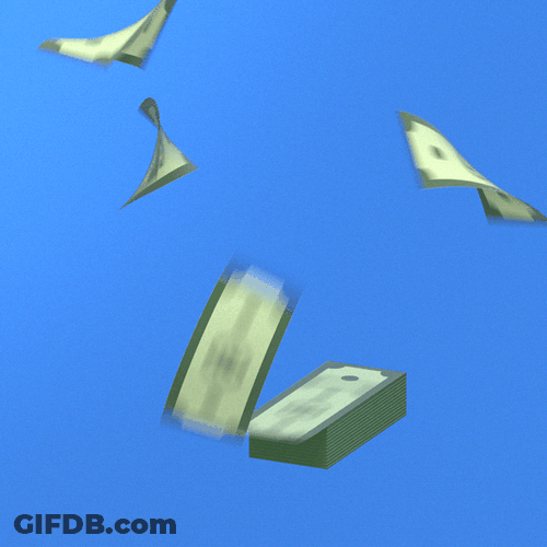 Dollar Bills Are Flying GIF