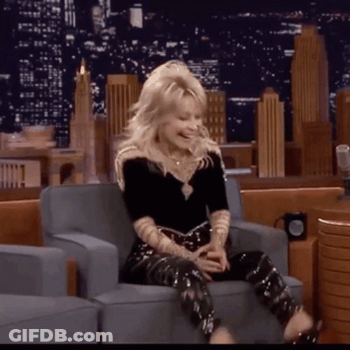 Dolly Parton Giddy Laugh Talk Show GIF