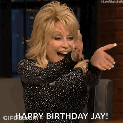 Dolly Parton Is Giving A Thumbs Up And Saying Happy Birthday Jay ! GIF